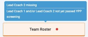 Pendências na aba Team Roster